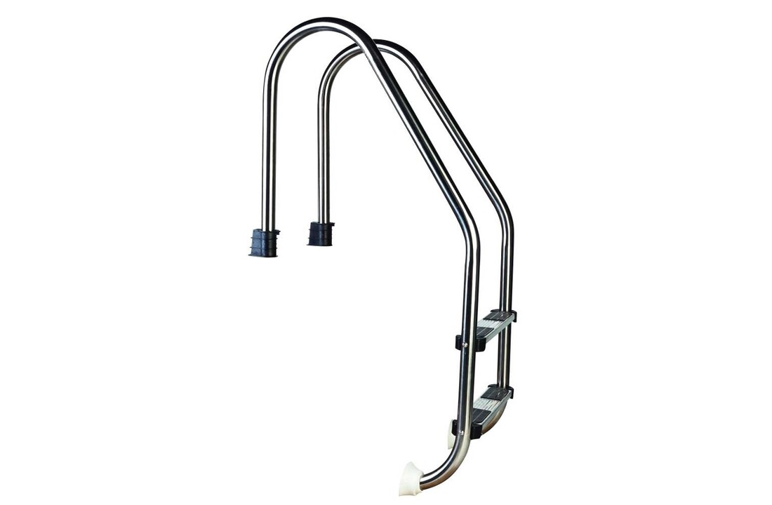 Wijd Model Zwembadtrap 2-treden AISI-304
