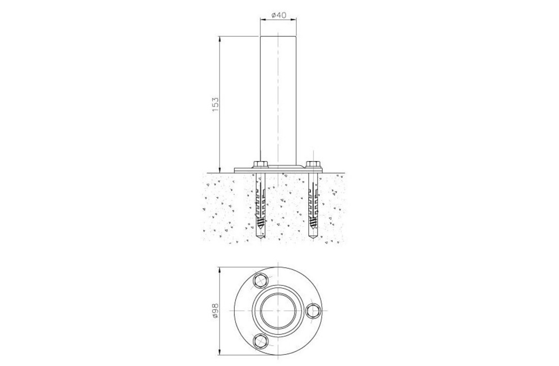 Flensset voor Zwembadtrap met Buisdiameter 43mm