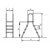 Zwembadtrap A-Frame 4 + 4 Treden AISI 304