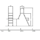 Zwembadtrap A-Frame 1 + 4 Treden AISI 304