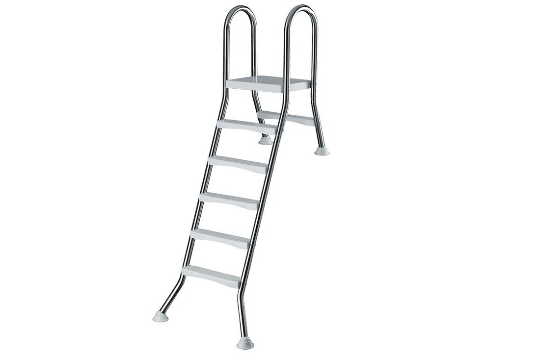 Zwembadtrap A-Frame 1 + 5 Treden AISI 304