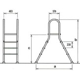 Zwembadtrap A-Frame 1 + 5 Treden AISI 304