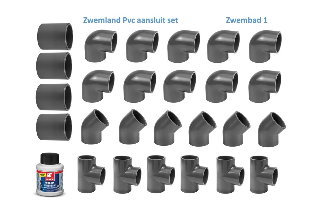Zwembad Pvc Druk Hulpstukken 16 Bar 50 mm Set 1