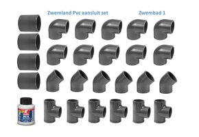 Zwembad Pvc Druk Hulpstukken 16 Bar 50 mm Set 1
