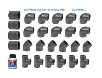 Zwembad Pvc Druk Hulpstukken 16 Bar 63 mm Set 1