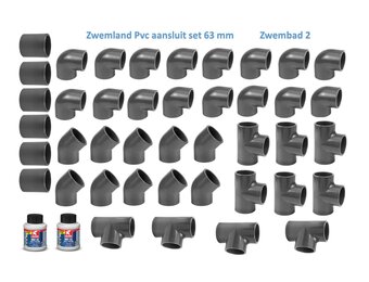 Zwembad Pvc Druk Hulpstukken 16 Bar 63 mm Set 2