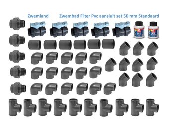 Zwembad Standaard Filter Aansluitset Pvc 16 Bar 50 mm