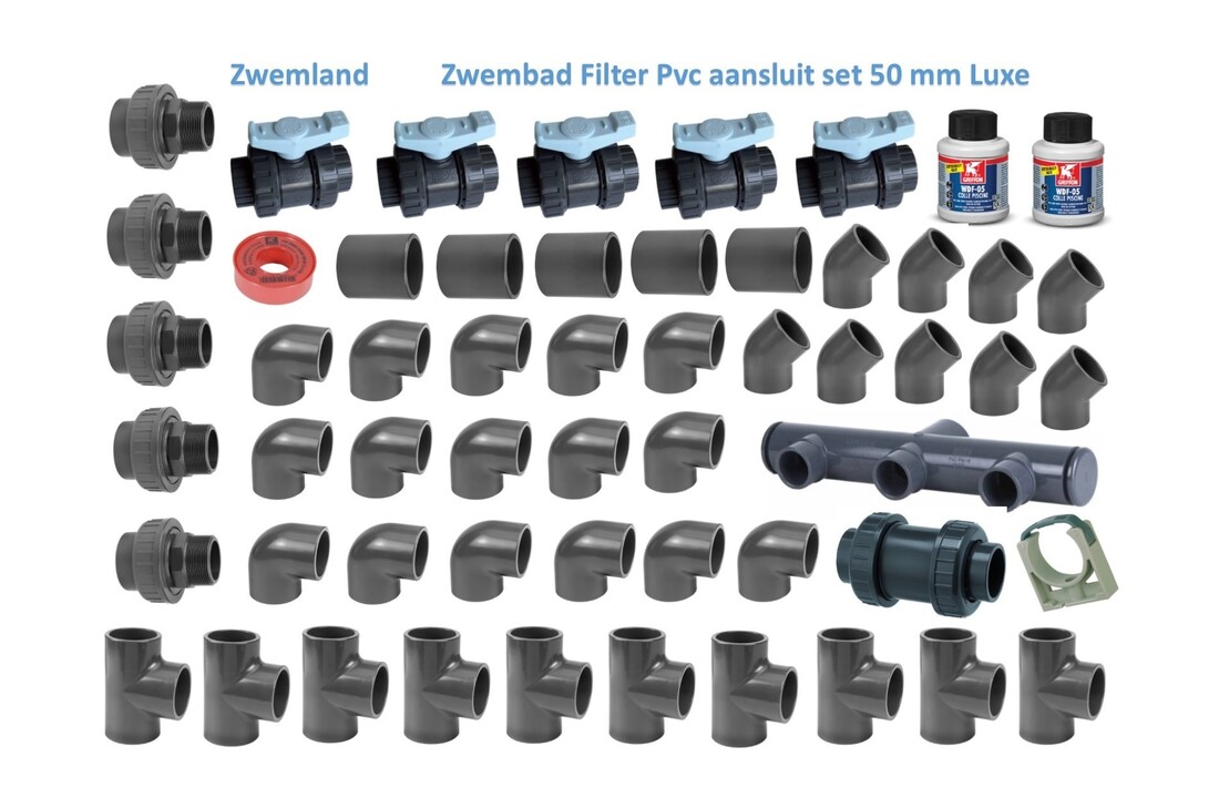 Zwembad LUXE Filter Aansluitset Pvc 16 Bar 50 mm