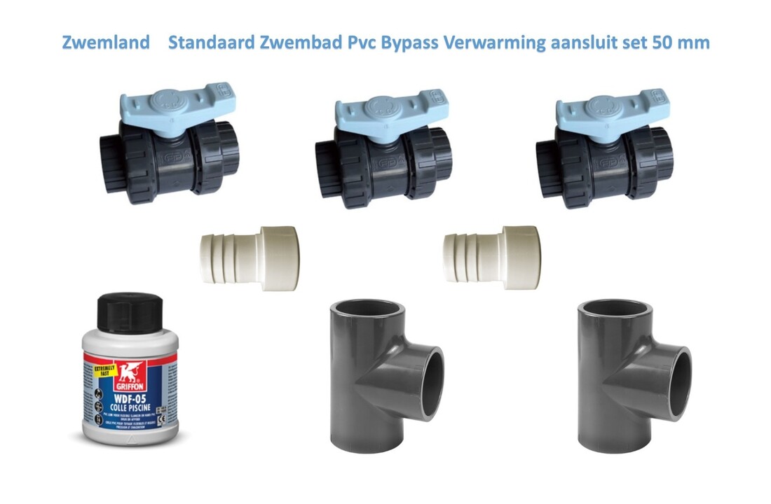 Zwembad Standaard Bypass Verwarming Aansluitset Pvc 16 Bar 50 mm