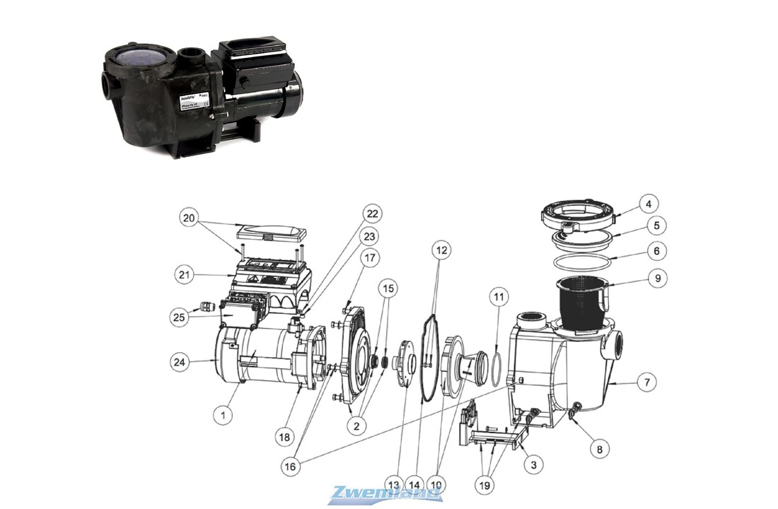 Pentair Whisperflo/ Intelliflo zwembadpomp Filtermand