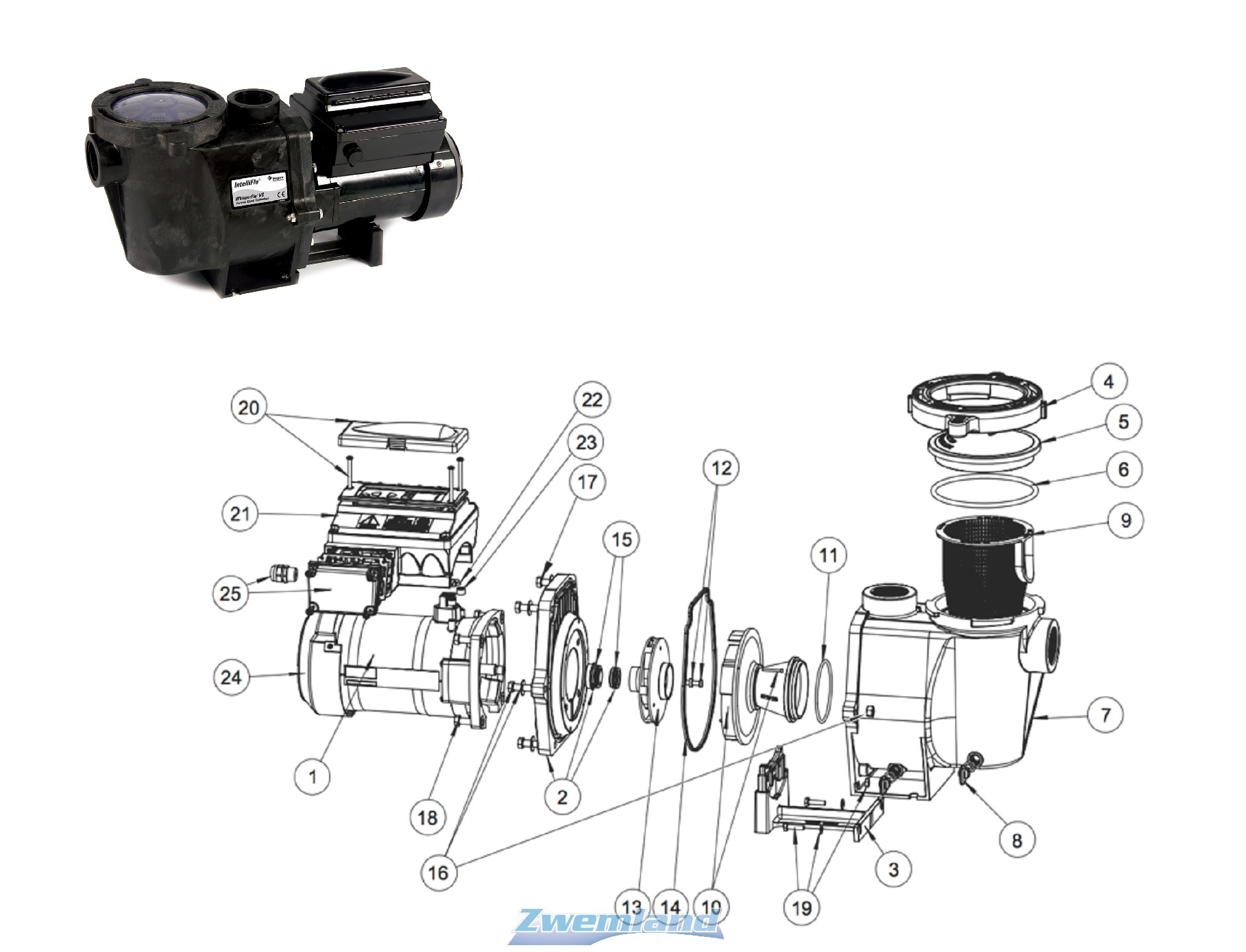 Pentair Whisperflo/ Intelliflo zwembadpomp Filtermand