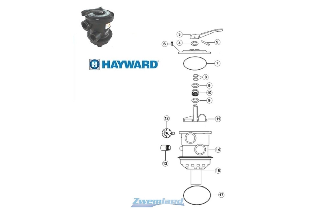 Hayward Hendel Pin voor SP0714TE Variflo Kraan