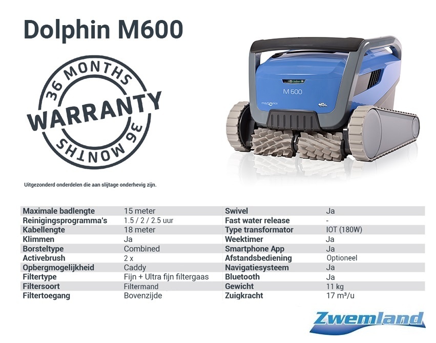 Dolphin M600 PRO New Zwembadrobot