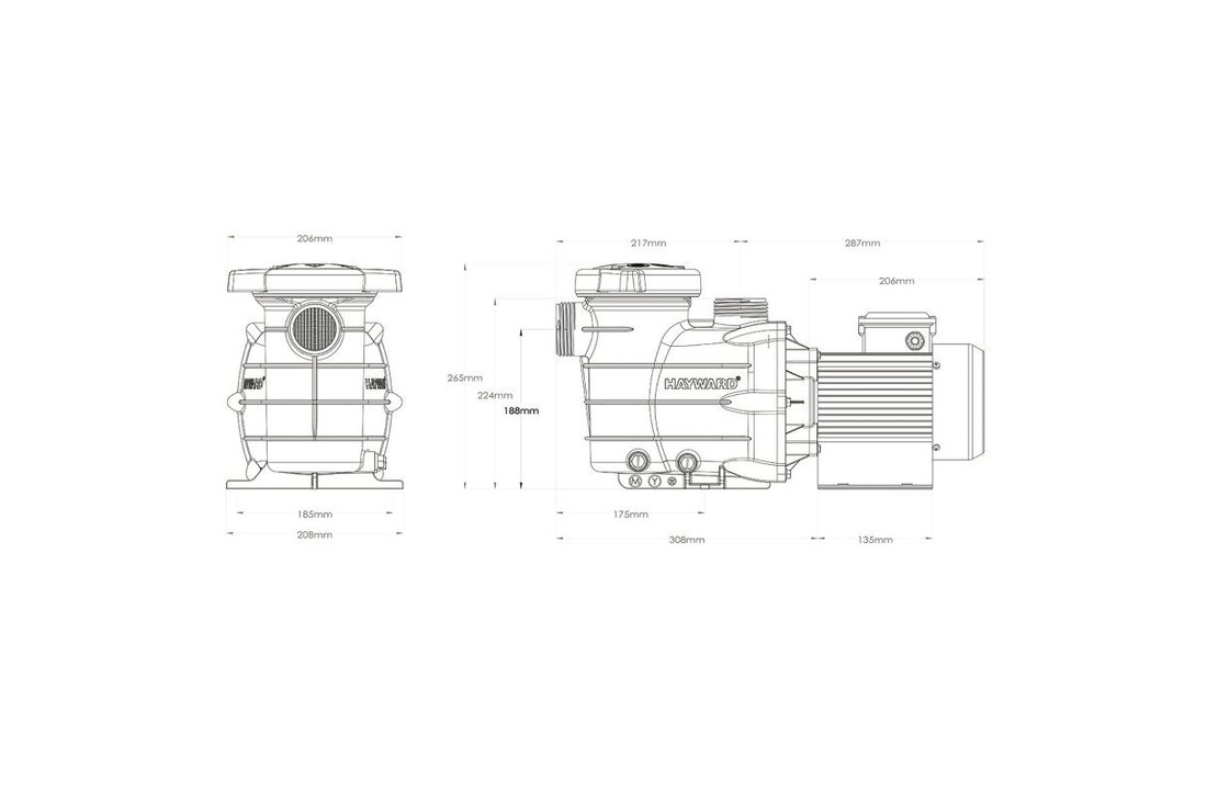Hayward Powerline Zwembadpomp 0.33 PK 220v 6,5 m3
