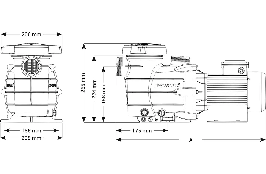 Hayward Powerline zwembadpomp 1 PK 220v 15 m3