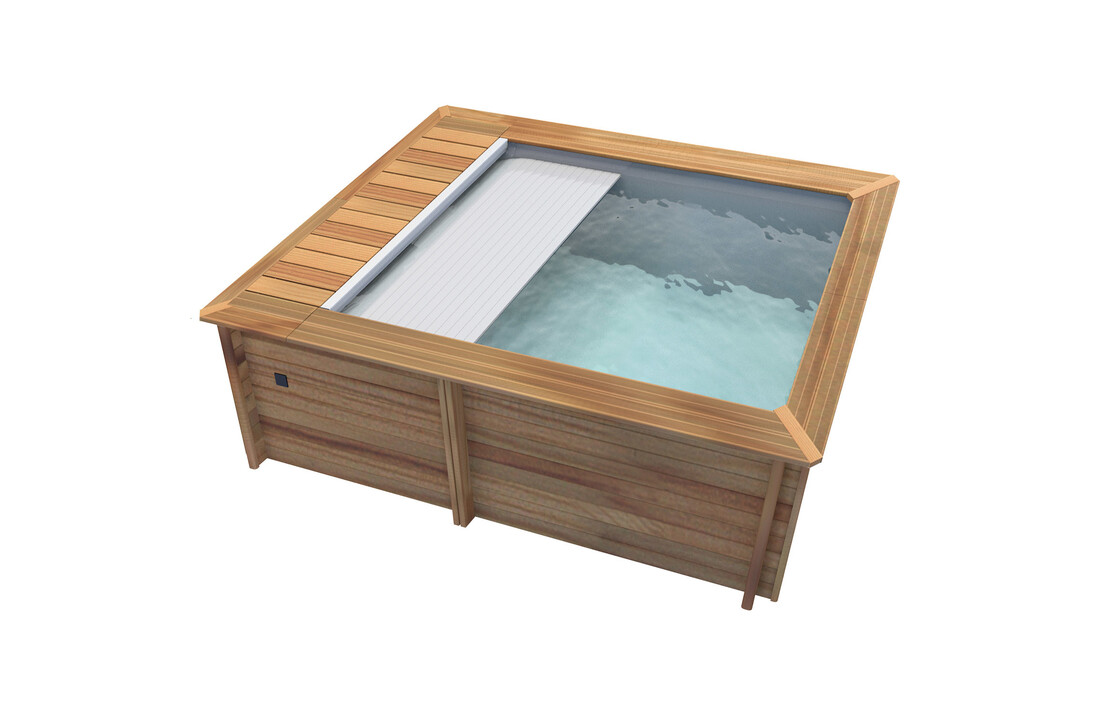 Houten Urban Stadszwembad 4.20 x 3.50 x 1.33 met automatisch rolluik