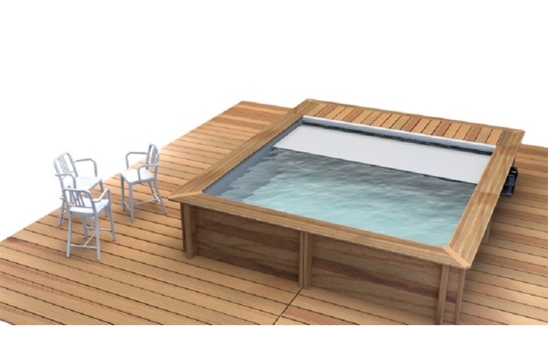 Houten Urban Stadszwembad 4.20 x 3.50 x 1.33 met automatisch rolluik