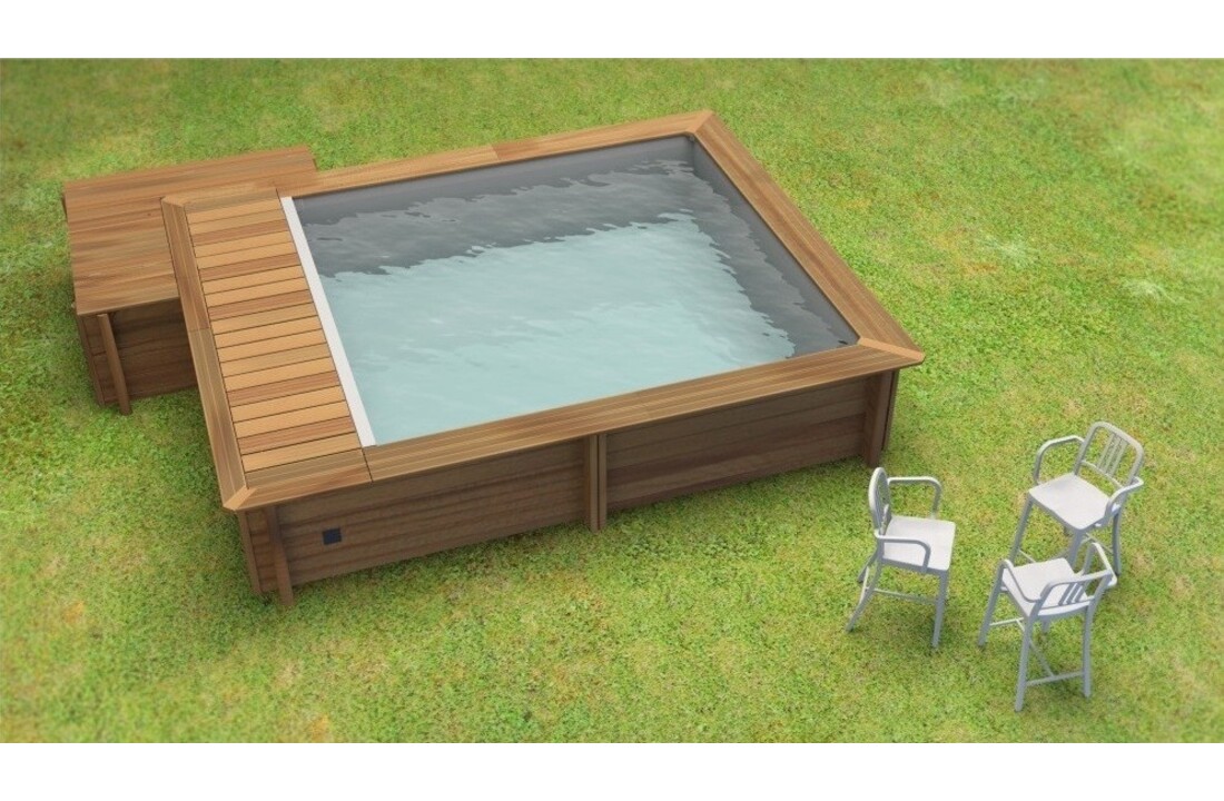 Houten Urban Stadszwembad 4.20 x 3.50 x 1.33 met automatisch rolluik