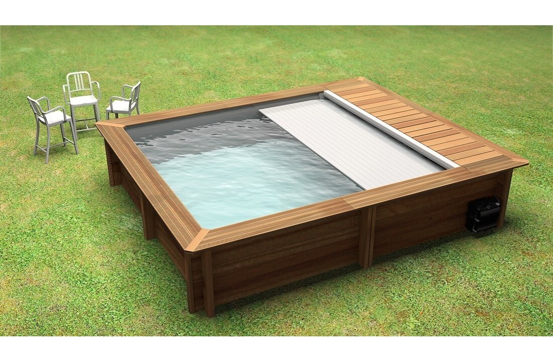 Houten Urban Stadszwembad 4.20 x 3.50 x 1.33 met automatisch rolluik