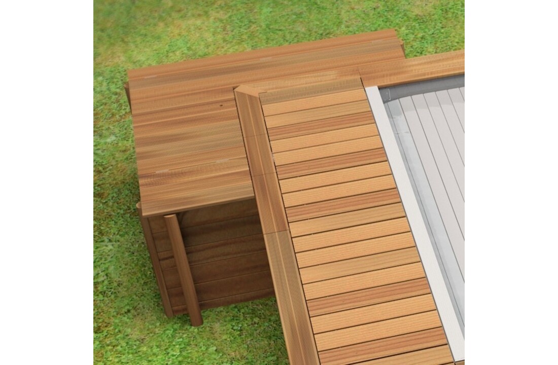 Houten Urban Stadszwembad 6.50 x 3.50 x 1.33 Met Automatisch Rolluik