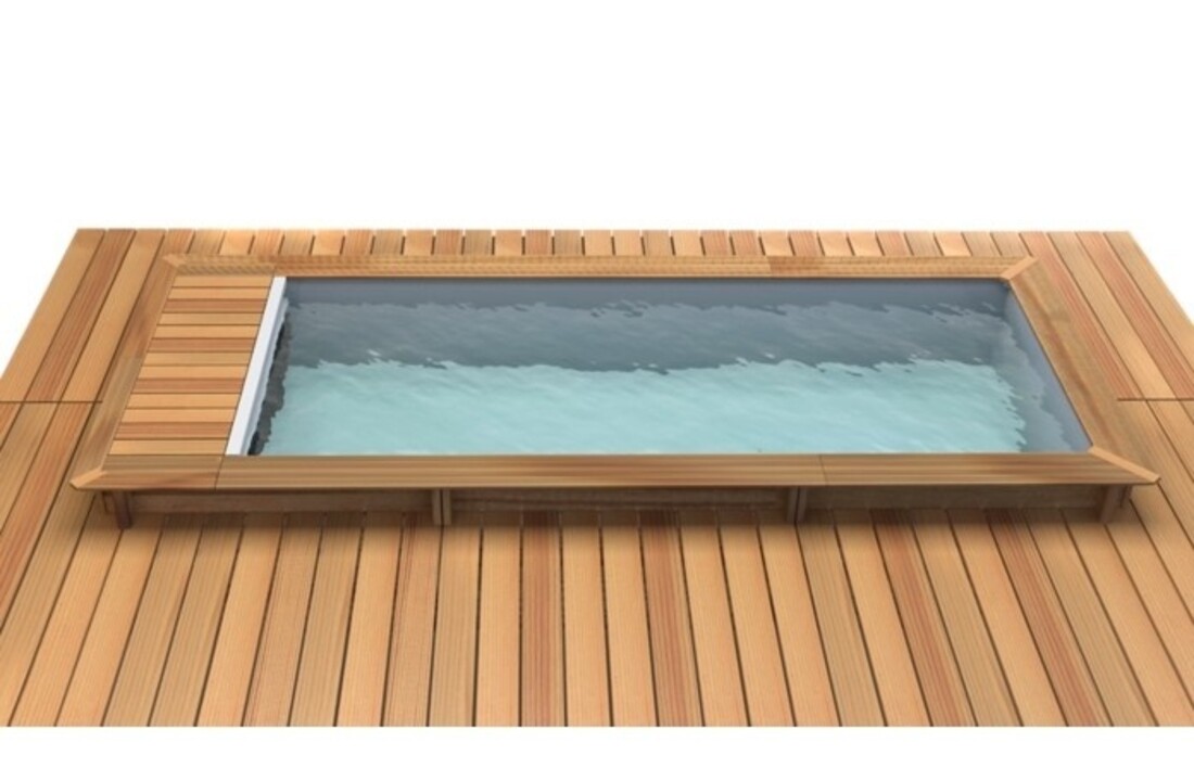 Houten Urban Stadszwembad 6.50 x 3.50 x 1.33 Met Automatisch Rolluik