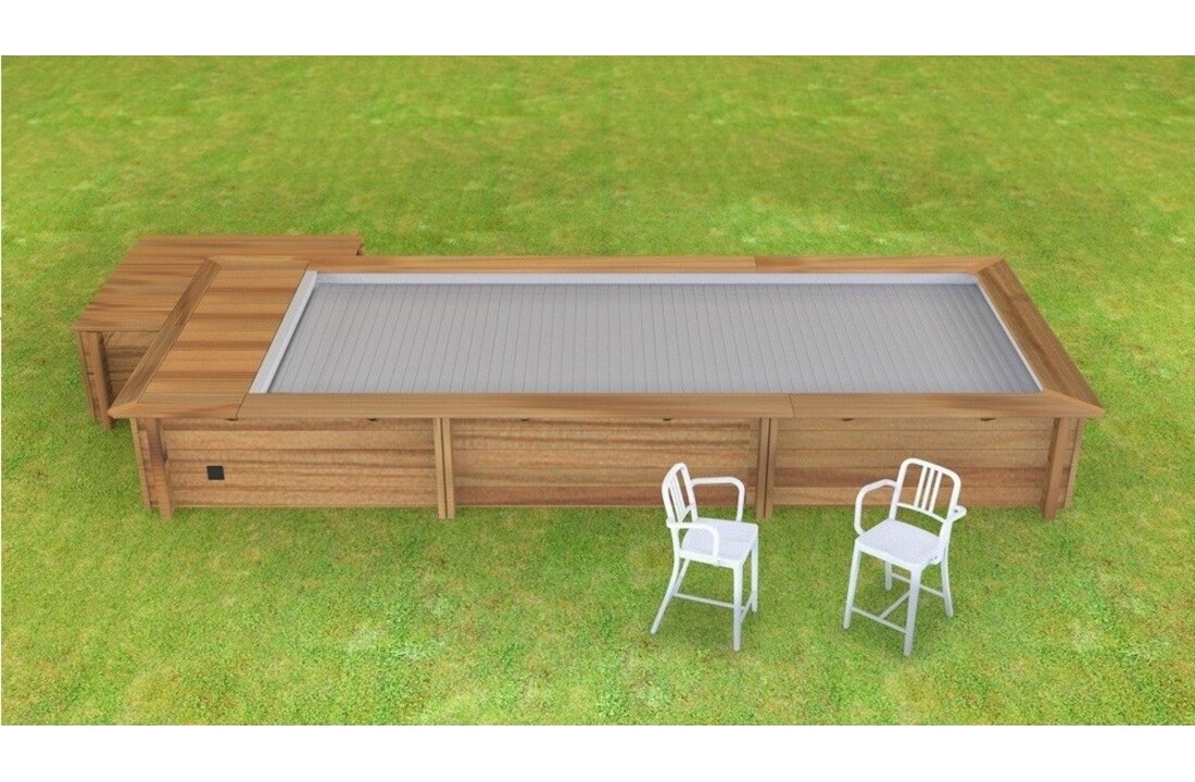 Houten Urban Stadszwembad 6.50 x 3.50 x 1.33 Met Automatisch Rolluik