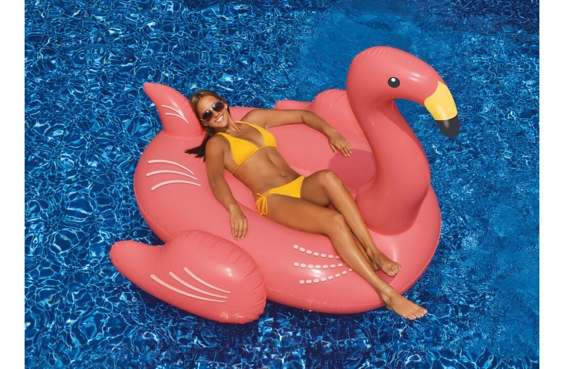 Opblaasbare drijvende rose  flamingo XL