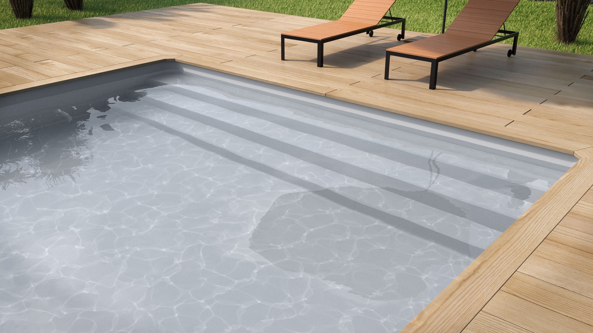 Zwembad Superliner  V2F 85/100ste kleur Licht grijs