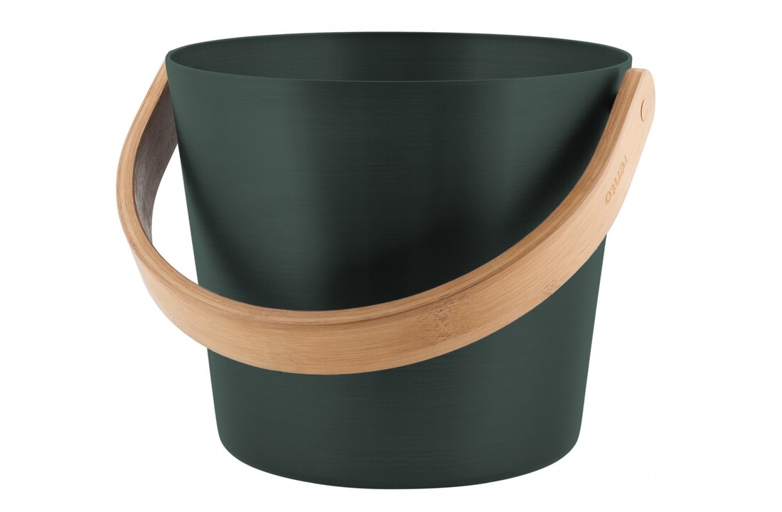 Rento Sauna Emmer Aluminium met Bamboe Handvat groen