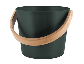 Rento Sauna Emmer Aluminium met Bamboe Handvat groen
