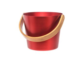 Rento Sauna Emmer Aluminium met Bamboe Handvat rood