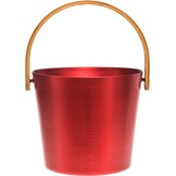 Rento Sauna Emmer Aluminium met Bamboe Handvat rood