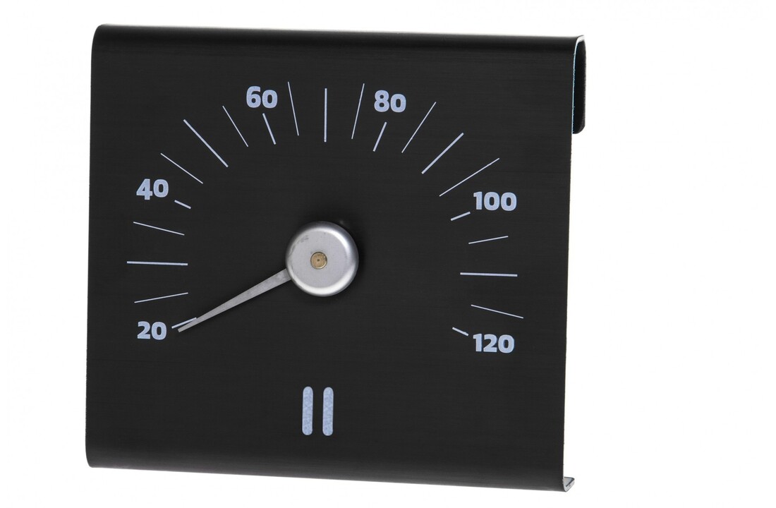 Rento Sauna Thermometer Aluminium vierkant bruin/zwart