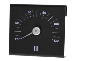 Rento Sauna Thermometer Aluminium vierkant bruin/zwart
