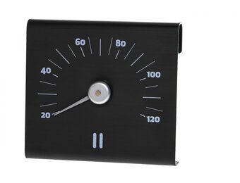 Rento Sauna Thermometer Aluminium vierkant bruin/zwart