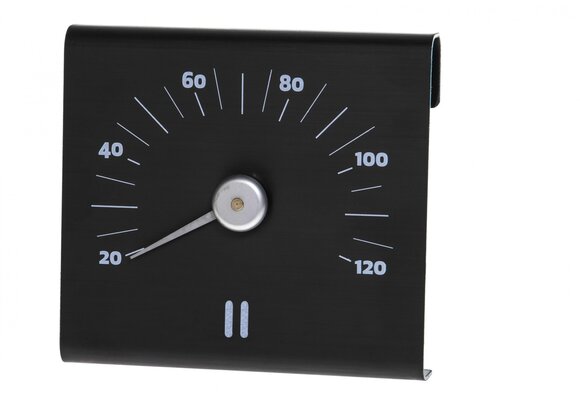 Rento Sauna Thermometer Aluminium vierkant bruin/zwart