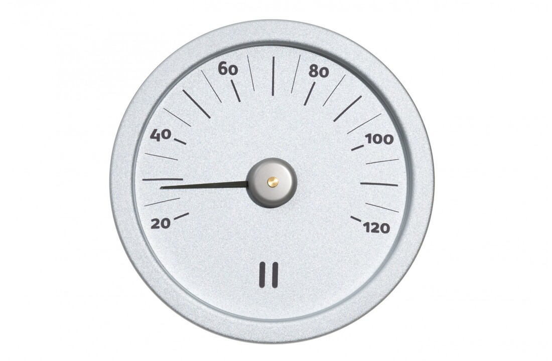 Rento Sauna Thermometer Aluminium rond zilvergrijs