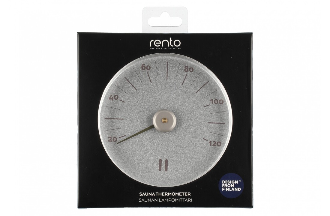 Rento Sauna Thermometer Aluminium rond zilvergrijs