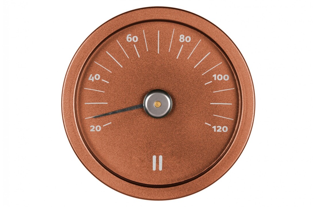 Rento Sauna Thermometer Aluminium rond koperbruin