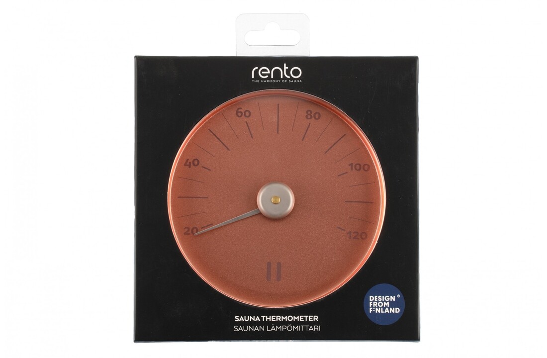 Rento Sauna Thermometer Aluminium rond koperbruin