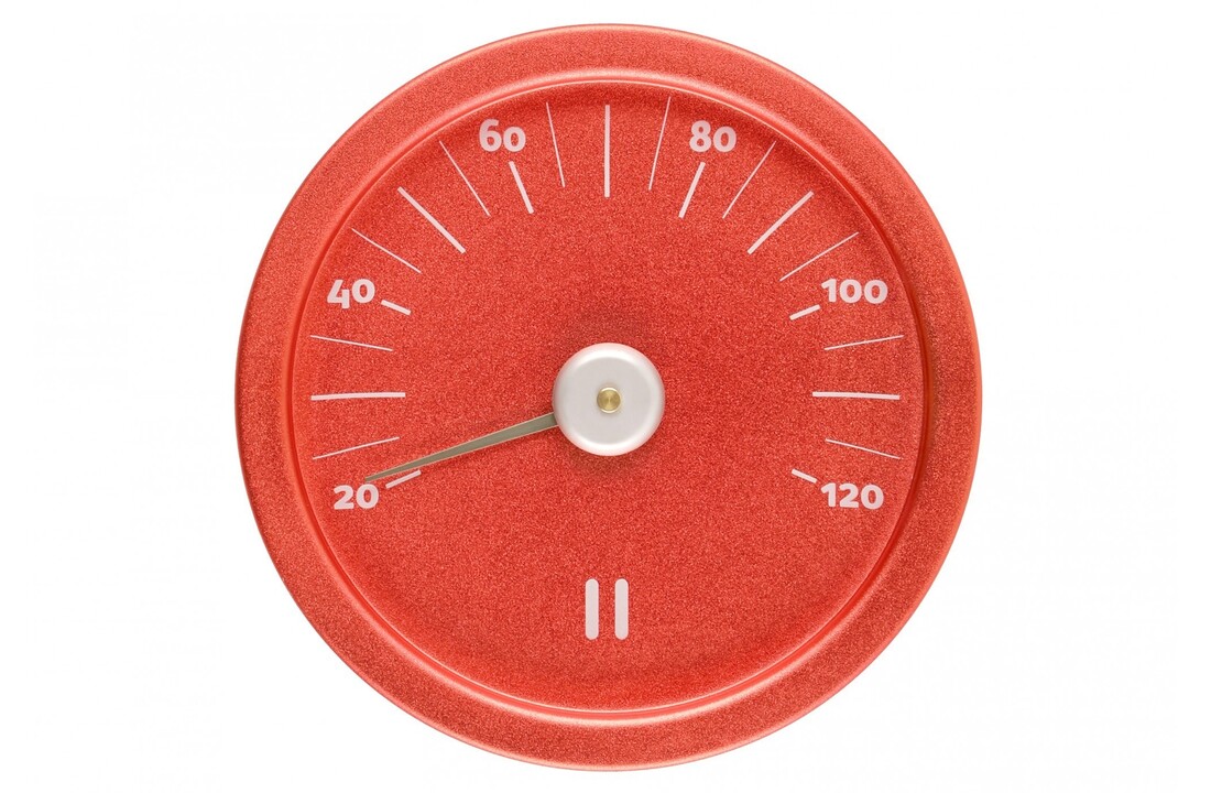 Rento Sauna Thermometer Aluminium rond rood