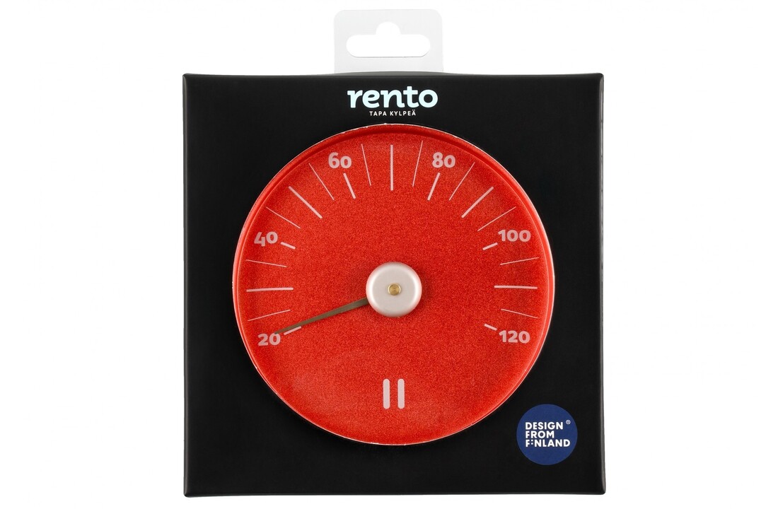 Rento Sauna Thermometer Aluminium rond rood