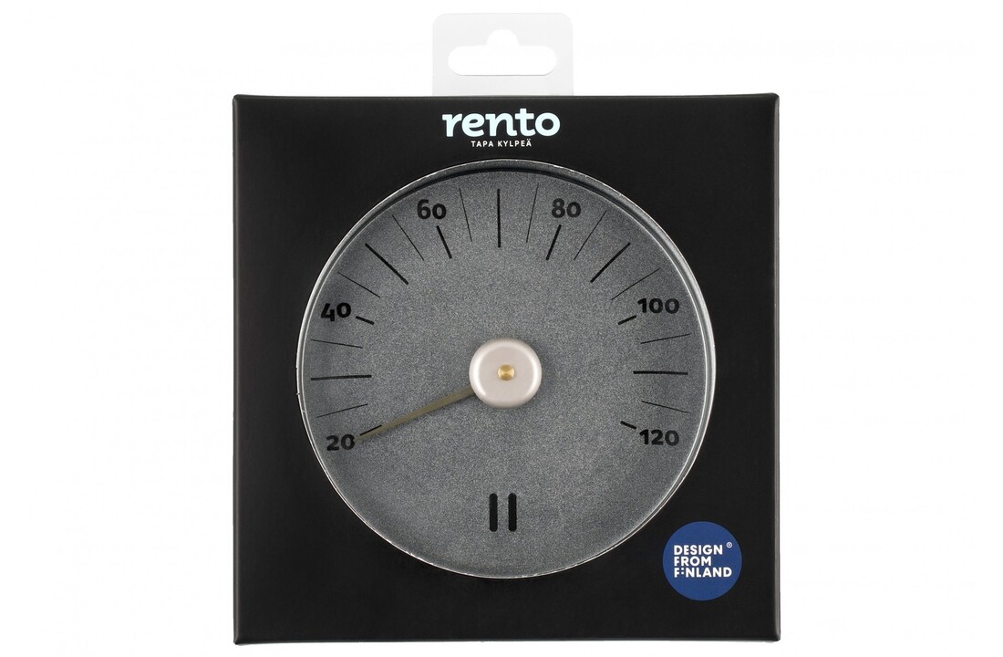 Rento Sauna Thermometer Aluminium rond grijsblauw