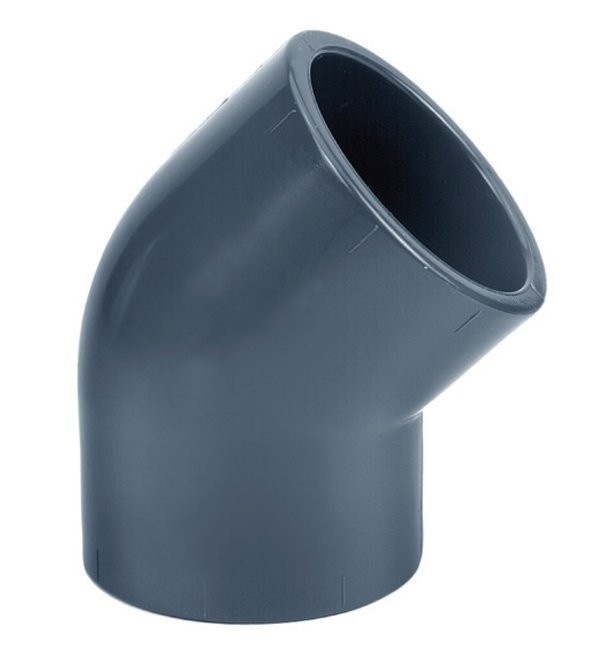 PVC knie diverse maten 45° PN 16