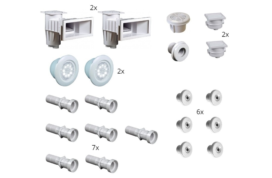Set Inbouwdelen Hayward Voor Folie Zwembaden Tot 6x12 meter