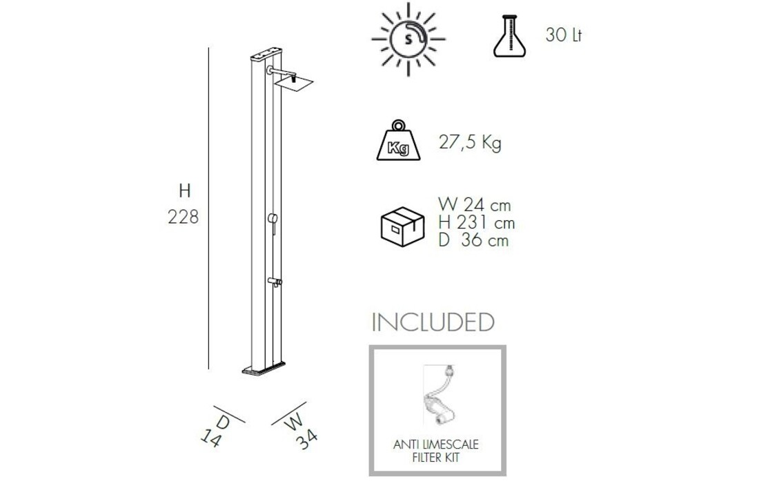 Arkema Dada Straight D400 Solar Buitendouches - Diverse kleuren
