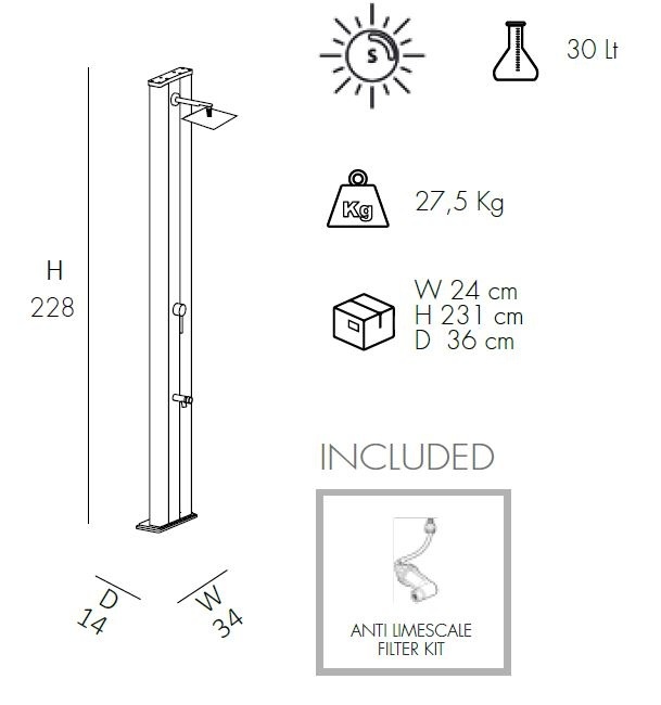 Arkema Dada Straight D400 Solar Buitendouches - Diverse kleuren