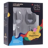 HappyGlass Tik Tucker Waterglas - Set van 4 Kunststof Glazen 400ml