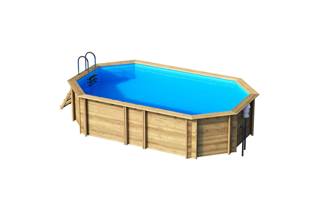 Weva Octo+ 640 /  6.44 x 4.04 x 1.46  Houten Zwembad
