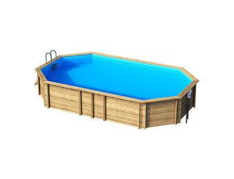 Weva Octo+ 840 /  8.43 x 4.89 x 1.46 meter Houten Zwembad